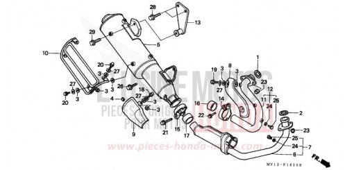 SILENCIEUX D'ECHAPPEMENT XRV750P de 1993